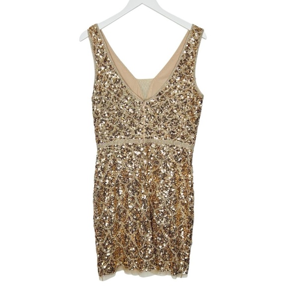 Mac Duggal Short Beaded Cocktail Dress 5543 Light Copper Size 10 NEW - Picture 7 of 16